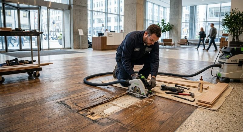 Our team working on Wood Floor Service projects in Everett, WA