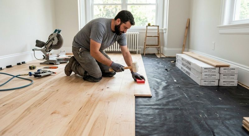 Birch Floor Installation in Everett, WA