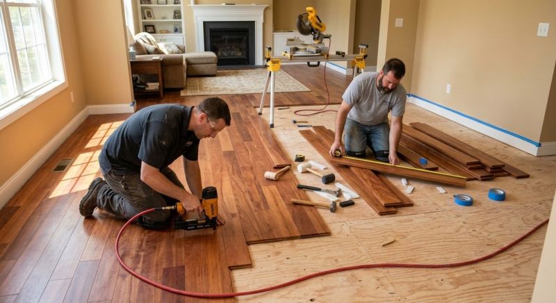 Cherry Floor Installation in Edmonds, WA