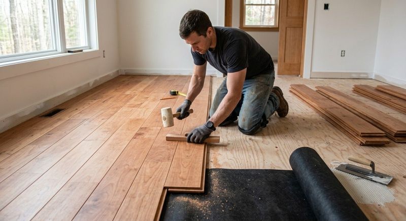 Cherry Floor Installation in Mukilteo, WA