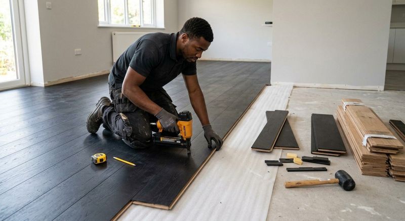 Dark Wood Floor Installation in Everett, WA