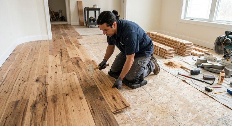 Hickory Floor Installation in Everett, WA