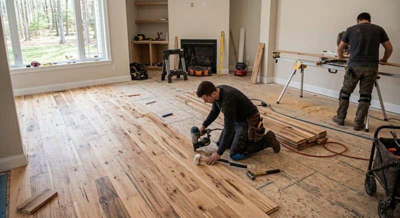 Hickory Floor Installation in Everett, WA
