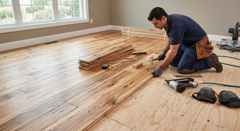 Hickory Floor Installation in Everett, WA