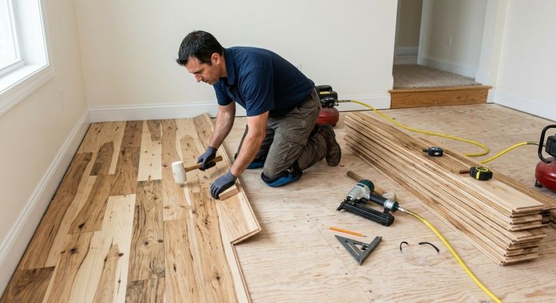 Hickory Floor Installation in Everett, WA