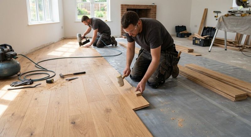 White Oak Floor Installation in Everett, WA