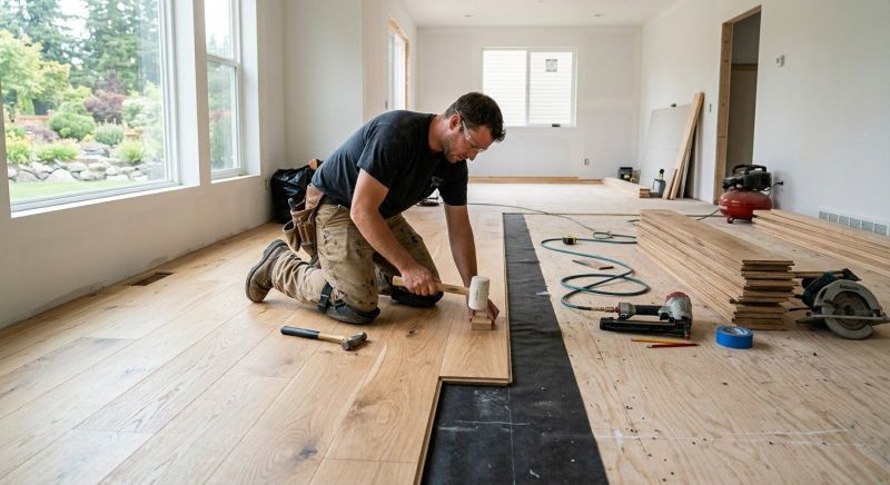 White Oak Floor Installation in Everett, WA